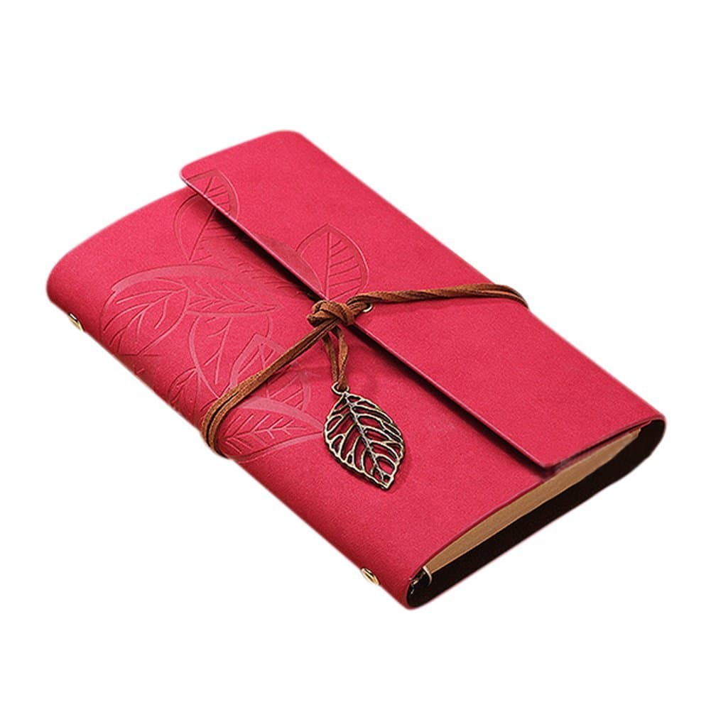 Xuxuou Leather Journal Vintage Pu Plain Blank Pages Notebook Classic Refillable Soft Cover, Traveler's Notebook Notepad 4.1"*5.7"