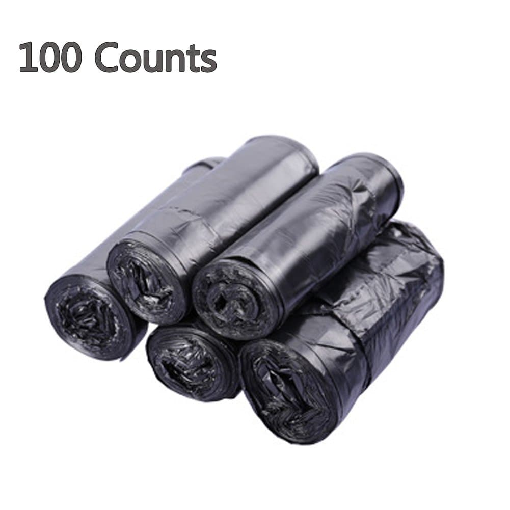 Amcho Trash Bags 5 Gallon Handle Trash Bag Strong Thicken Garbage Bags Wastebasket Bags for Kitchen Bedroom Toilet Office Rubbish Bin 100 Counts(Black)