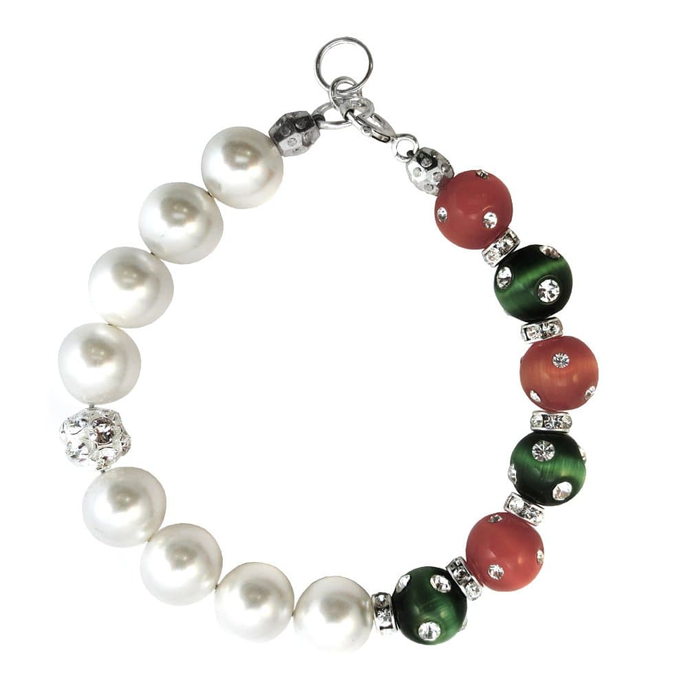 Christmas Colored Cats-eye Bracelet Made with Swarovski Crystal Elements 7,8,9"
