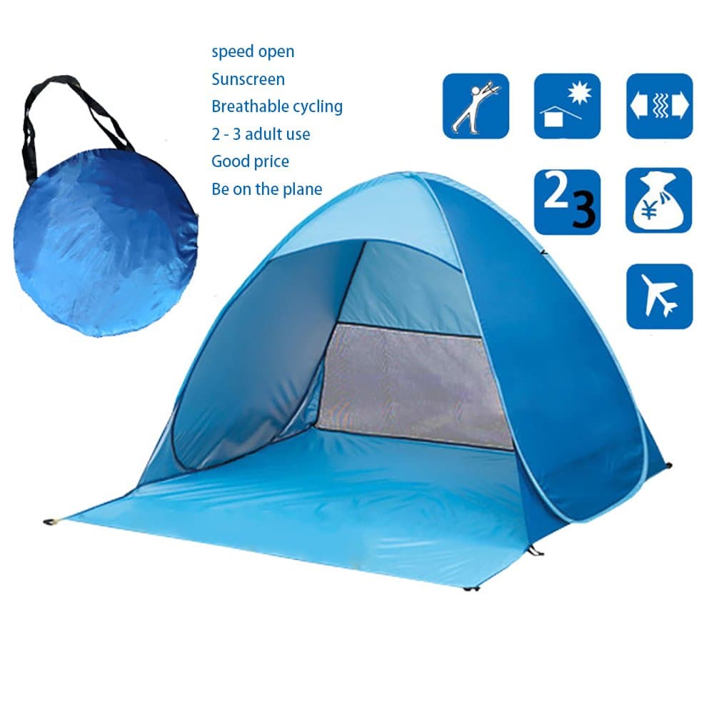 Skytower Automatic Pop Up Portable Outdoors Family Beach 2-5 Persons Tent Quick Cabana Sun UV Protection Shelter UPF 50+