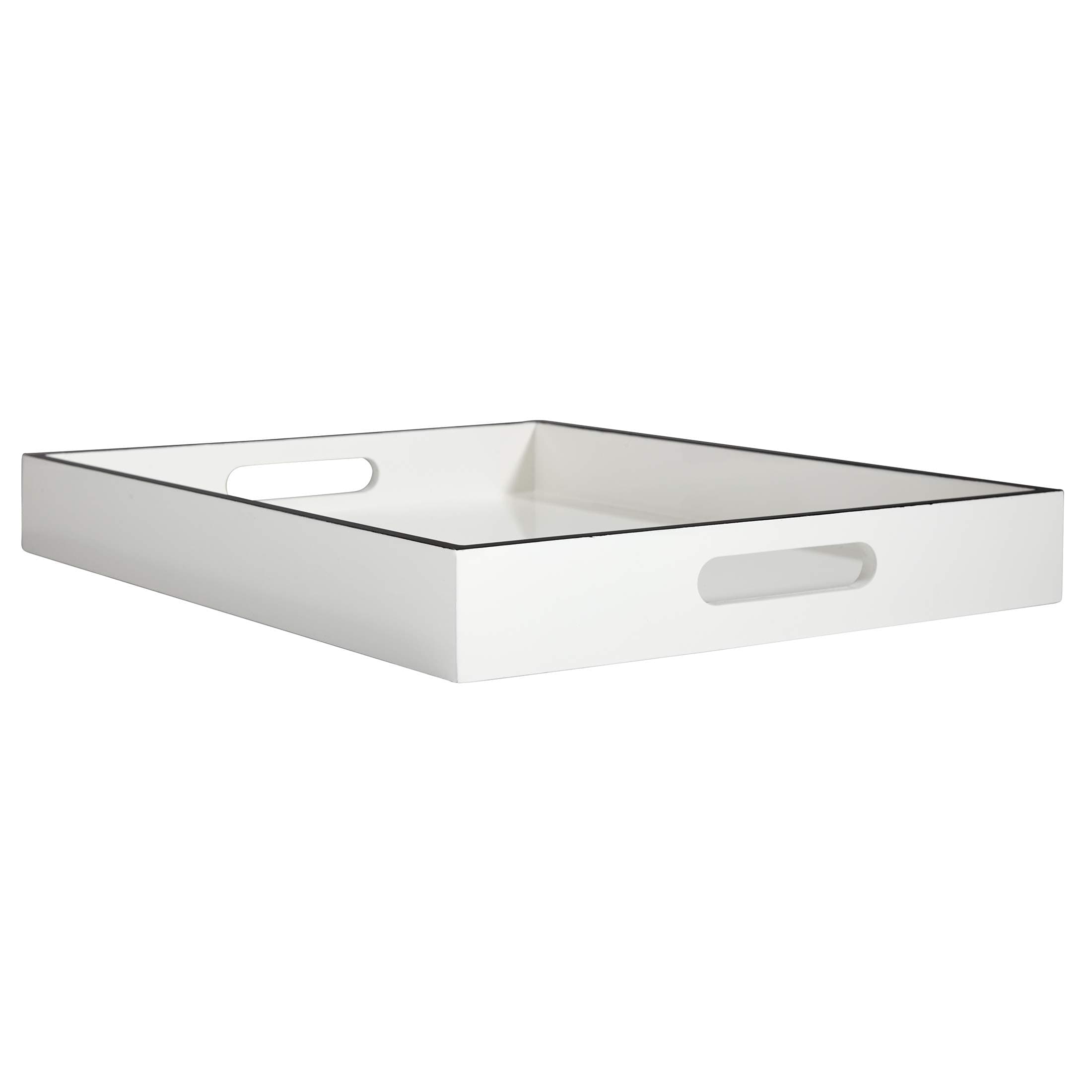 Now House by Jonathan Adler Chroma Lacquer Rectangular Tray, White