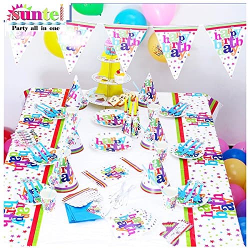 Suntel All Party Decorations In One Set With 16 Different Item 84 Pieces Birthday Supplies