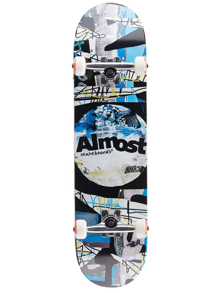Almost Distressed FP Complete Skateboard,Black,31.6" L X 8.0" W x 14.0" WB