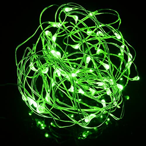 elcPark 5M/16FT 50 LED String Fairy Light Battery Powered Copper Wire Lighting Flash Portable Outdoor LED String Light Christmas Party Home Garden Decoration Green