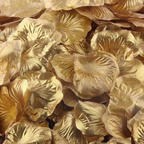 Wall Stickers Decals 200PC Silk Artificial Flower Rose Petals For Wedding Party Decorations (Gold)