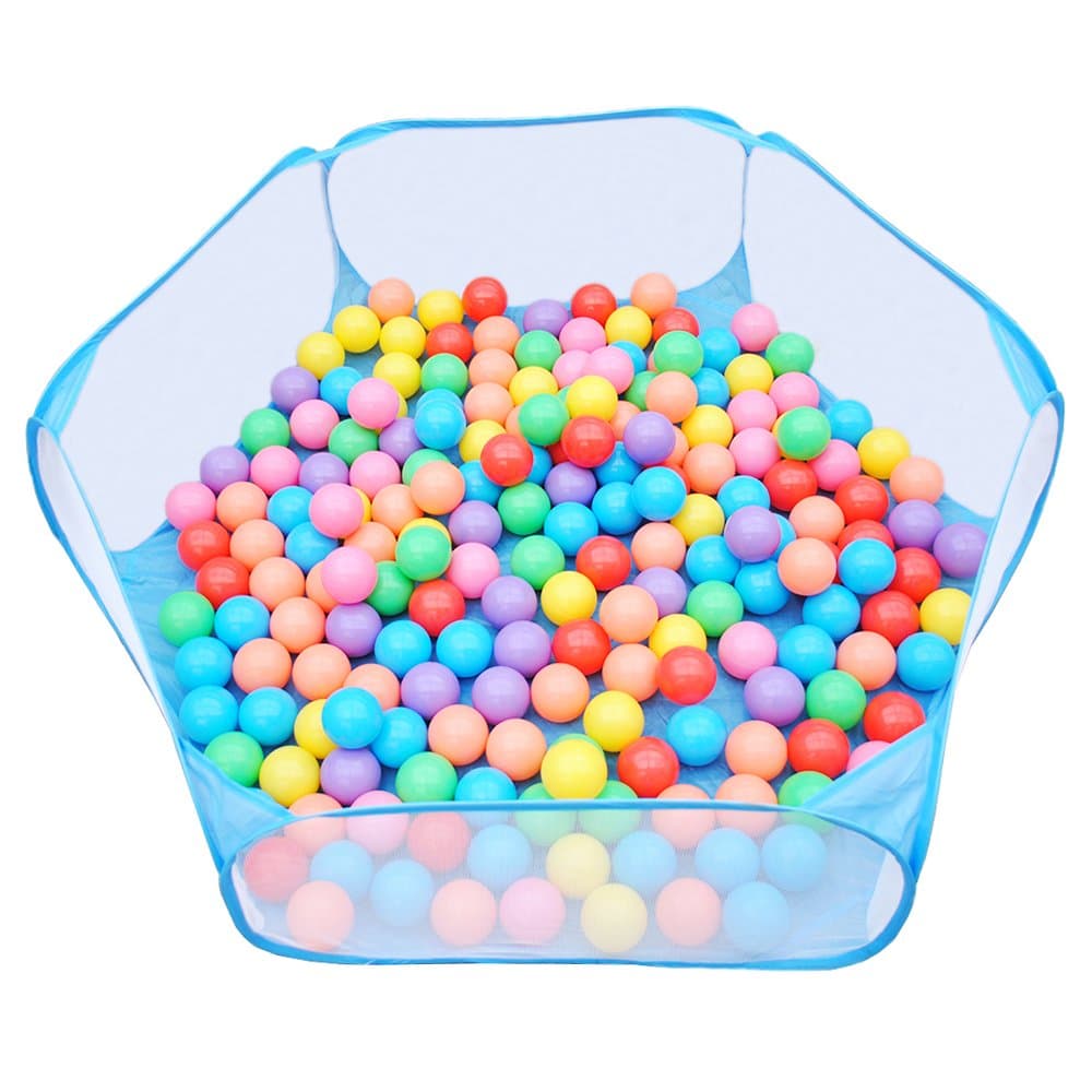 Urbebe Foldable Design Kids Ball Pit Tent Durable Netting Fabric Ball Pit Playpen with Zippered Storage Bag for Toddlers Pets 45.3-inch by 14.6-Inch (Blue)