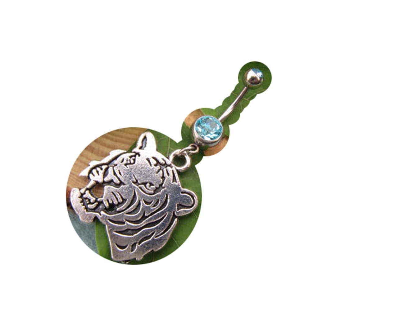 Tiger Belly Button Ring, Belly Jewelry, Belly Button Ring, 2 pcs
