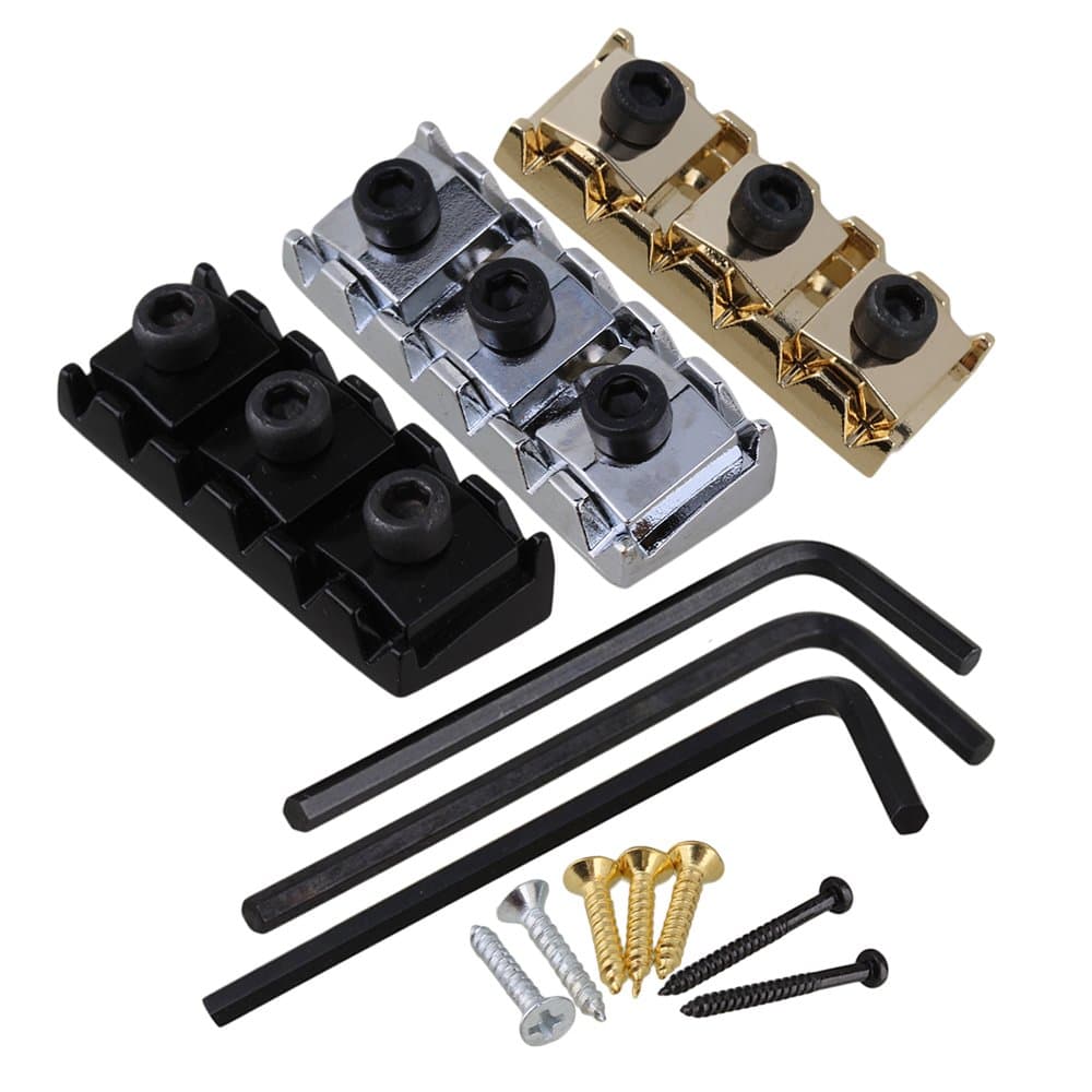 Yibuy 42mm Electric Guitar Metal String Locking Nut Set of 3