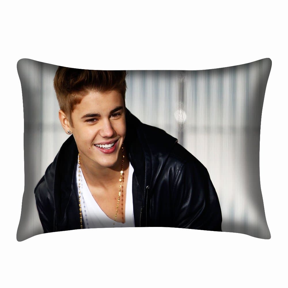 Custom Pillowcase Justin Bieber Soft Zippered Cushion Cover Two Sides 20x30 Inch