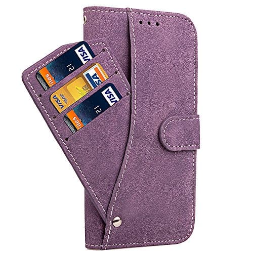iPhone X Case, EAXUN iPhone X Wallet Case with Detachable PU leather wallet case with ID&Card Holder Slot Wrist Strap Rotate the card pack for Apple iPhone X 5.8 inch 2017 (Purple)