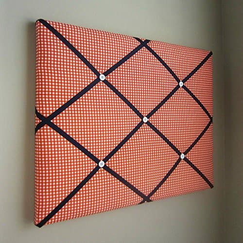 Orange Gingham 11"x14" Memory Board or Bow Holder, Ribbon Board, Vision Board, Photograph Holder, Business Card Holder, Bow Board