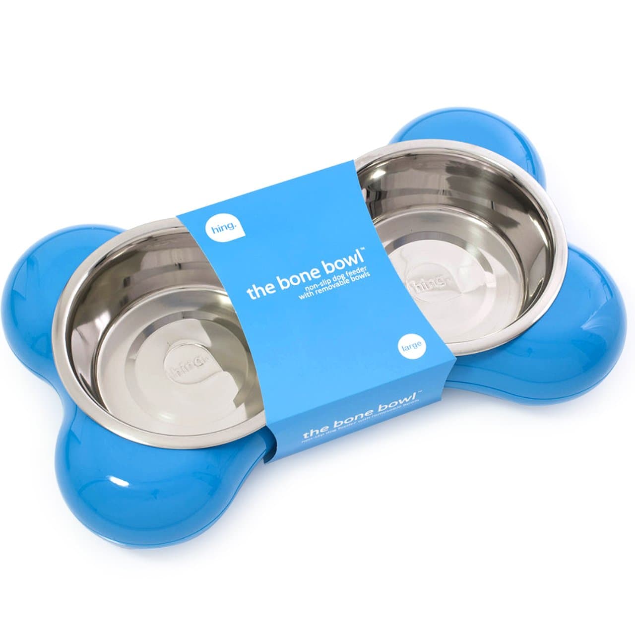 Hing Bone Non Slip Dual Dog Feeding Station with Removable Bowls