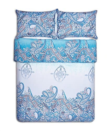 Word of Dream Silky Soft Microfiber Opulent Paisley Pattern 2PC Duvet Cover Set , Twin Size