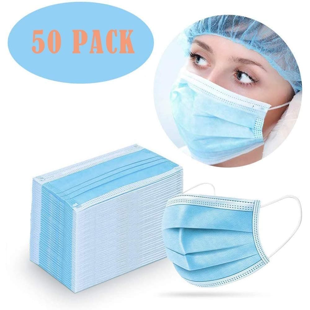 U2C 50 PCS 3-Ply Face Masks