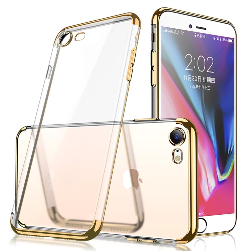 iPhone 6 Plus/6s Plus Case, ACMBO Ultra-Thin Soft Clear TPU Electroplating Shining Anti-Fingerprint Anti-Scratches Protective Bumper Cover Cases for Apple iPhone 6s Plus/6 Plus 5.5 inch,Gold