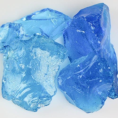 My Fireplace Glass - 1 Pound Fire Glass with Fire Pit Glass - Small, 1/4 - 1/2 Inch, Crystal Turquoise