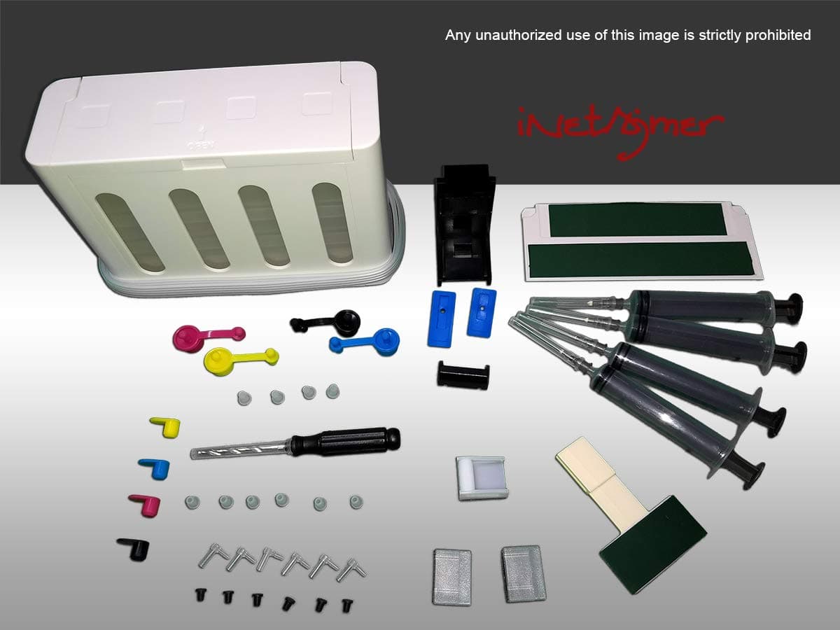 iNetAjmer PRO4-White CISS Ink Tank Kit for HP & Canon