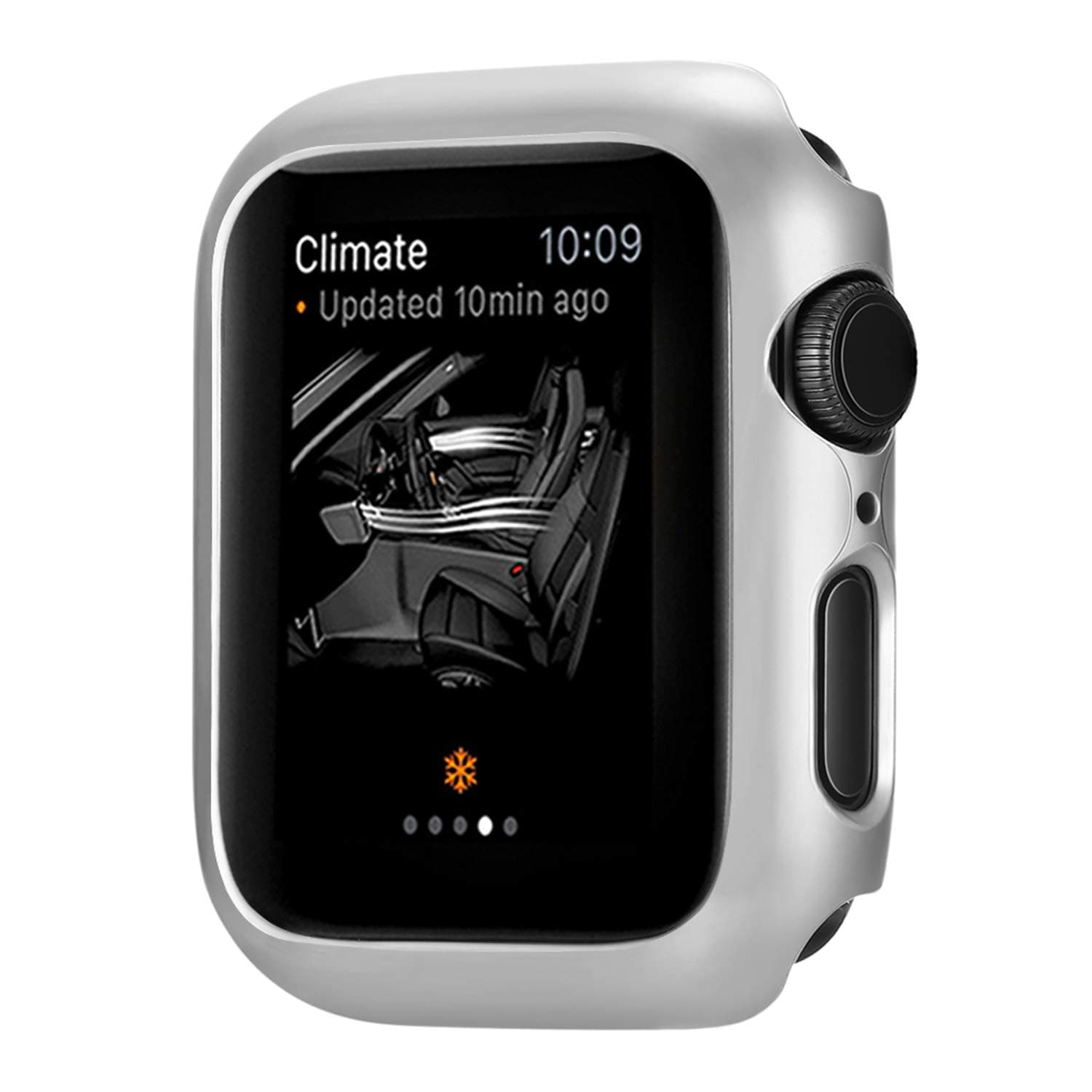 Leotop Compatible with Apple Watch Series 6 5 4 SE Case 44mm 40mm, Super Thin Bumper Protector PC Hard Cover Lightweight Slim Shockproof Accessories Matte Frame Compatible iWatch (Silver, 44mm)