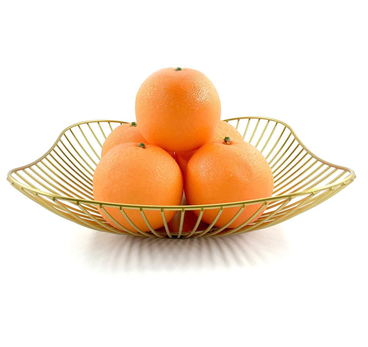 GOLDCHEE Creative Nordic Style Iron Fruit Vegetable Fruit Bowl Desktop Bedroom Fruit Basket Large Capacity Modern Kitchen Countertop Wrought Iron Fruit Basket (GOLD)
