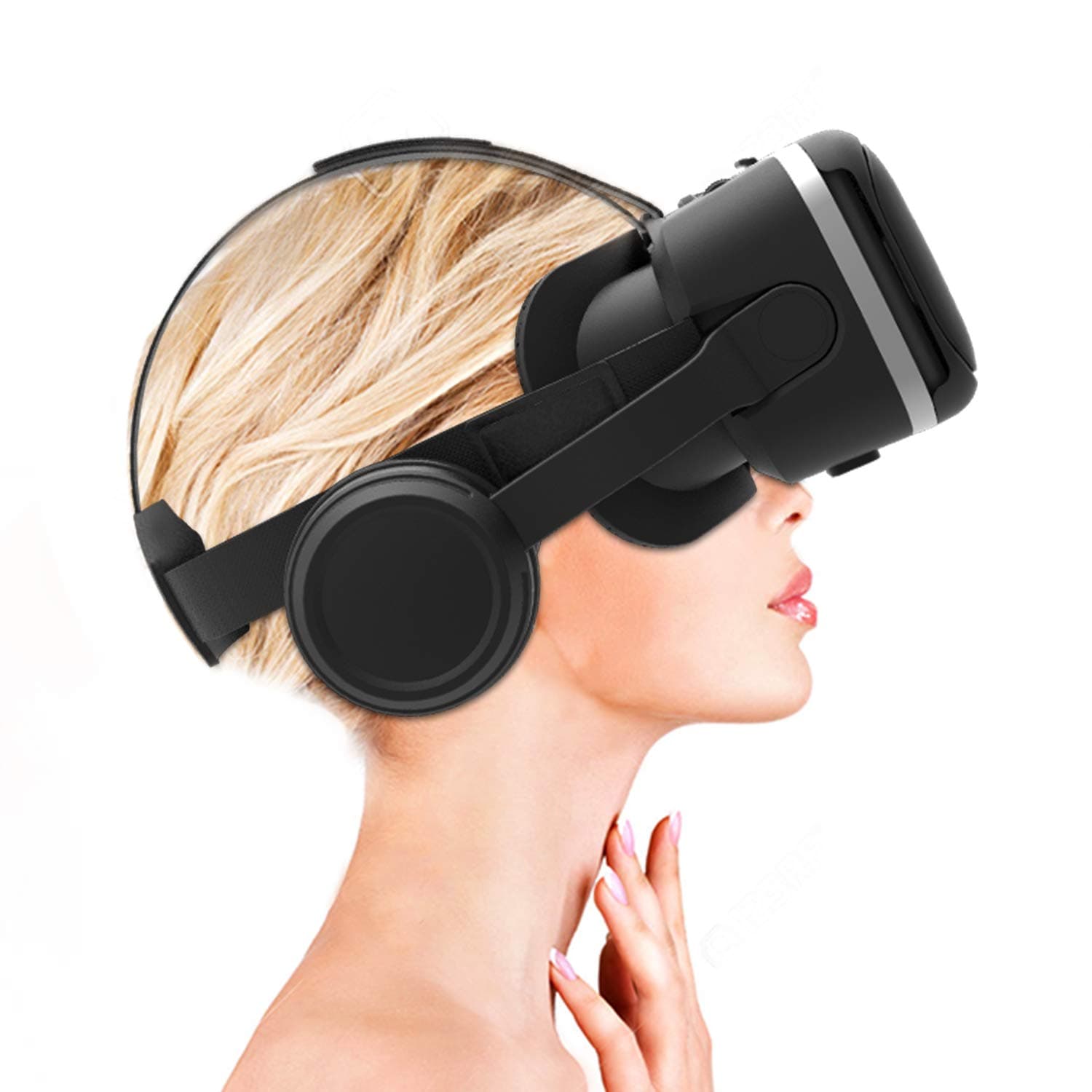 Irusu Play VR Plus - VR 3D Headset with Headphones,Advanced Touch Button and Hidden Microphone(Black)