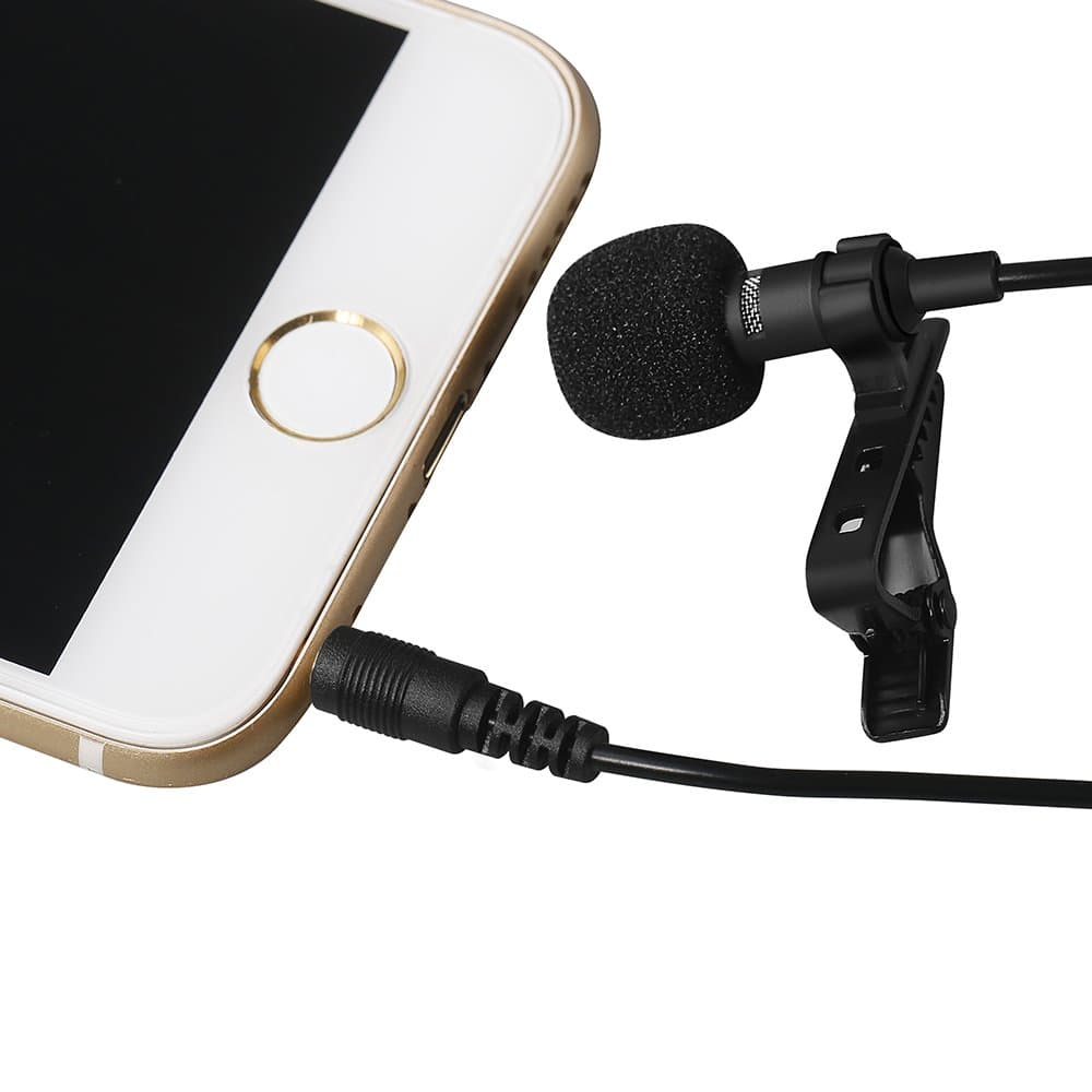 Lavalier Lapel Microphone Clip-on Omnidirectional Condenser Mic for iPhone, iPad, iPod Touch, Macbook ,Apple Products For Recording Video and Audio