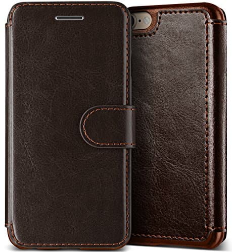 iPhone 8 Case :: VRS X Lumion :: Drop Protection Cover :: Classy Slim Leather Wallet:: ID Credit Card Slot Holder Apple iPhone 8 / iPhone 7 (Layered Dandy - Brown)