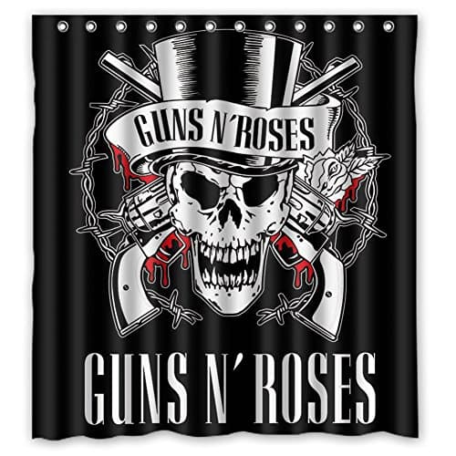 JIUDUIDODO Nature & MILDEW RESISTANT Personalized Custom Guns n' Roses Waterproof Polyester Fabric Bathroom Shower Blackout curtain 66" x 72",about 167cm x 183cm