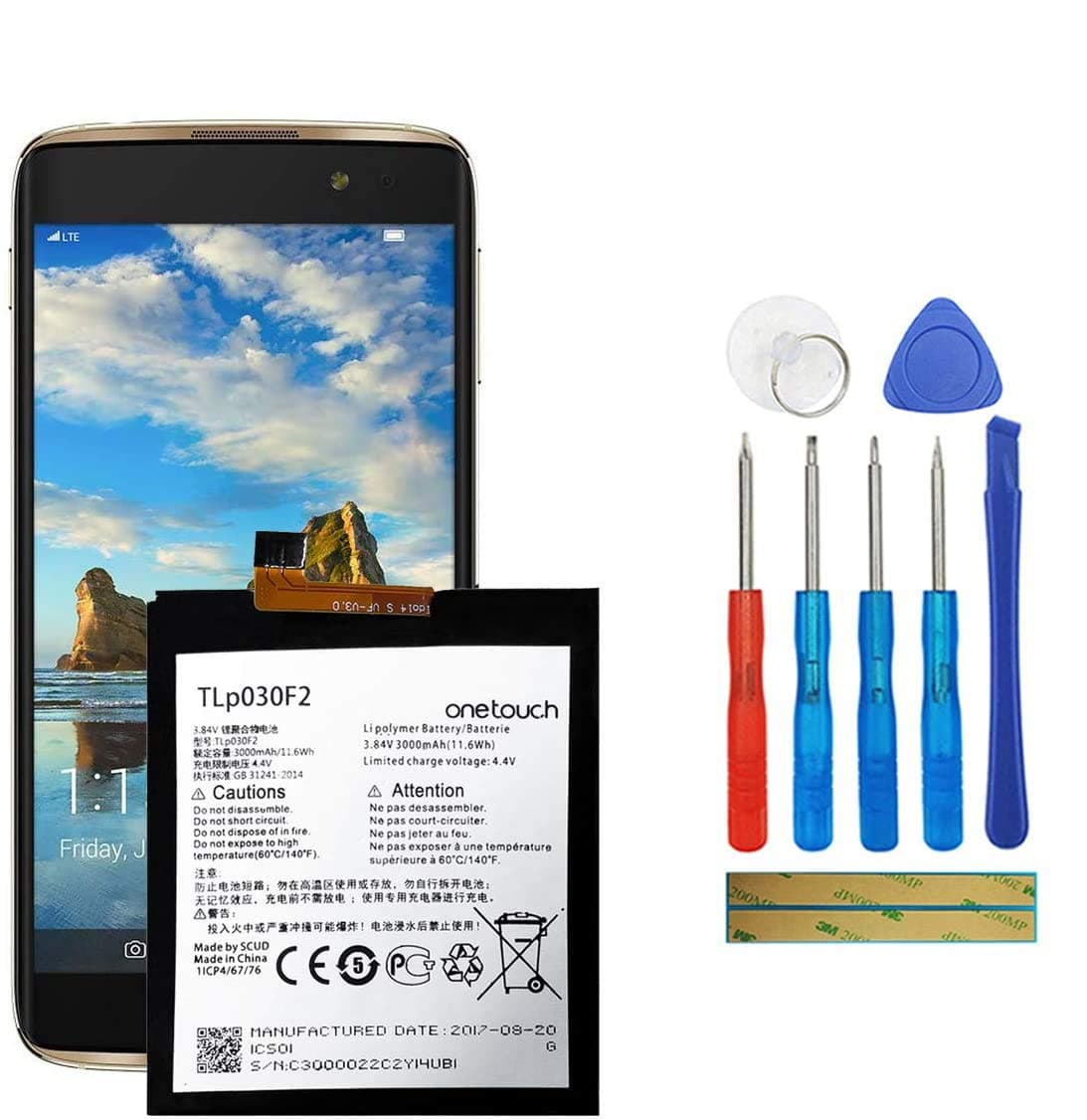 Shidai TLP030F2 TLP030F1 Replacement Battery Compatible with Alcatel One Touch Idol 4S OT-6070 BlackBerry DTEK60 with Tools