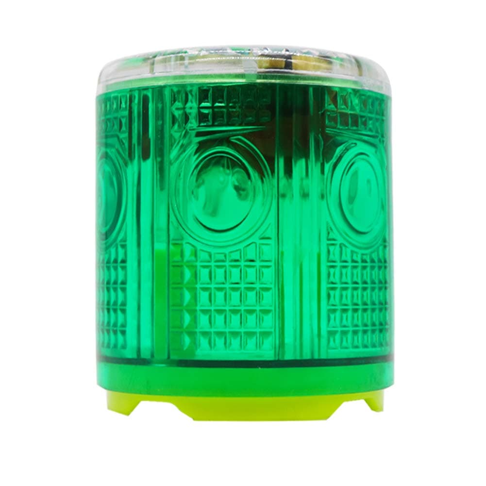 Aolyty Solar Strobe Warning Light Strong Magnetic Base Flashing Super Bright 360 Degree Wireless Automatically Turn On Waterproof for Construction Traffic Factory (Green)