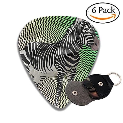 Black White Zebra 351 Shape Classic Guitar Picks (6 Pack) For Electric Guitar, Acoustic Guitar, Mandolin, And Bass