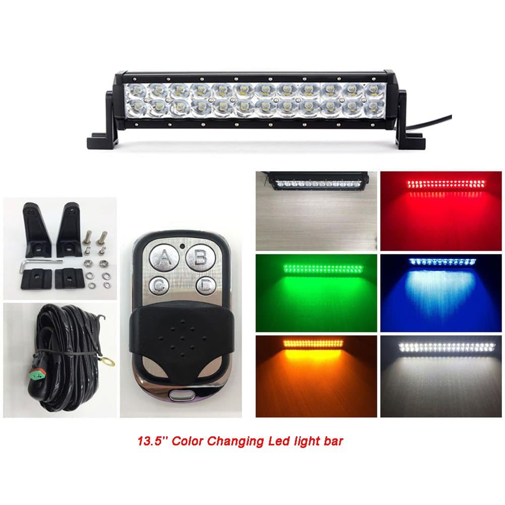 Vivid Light Bars13.5" best led off road color changing flash light bar for off road vehicles (White/Red (Combo Beam))
