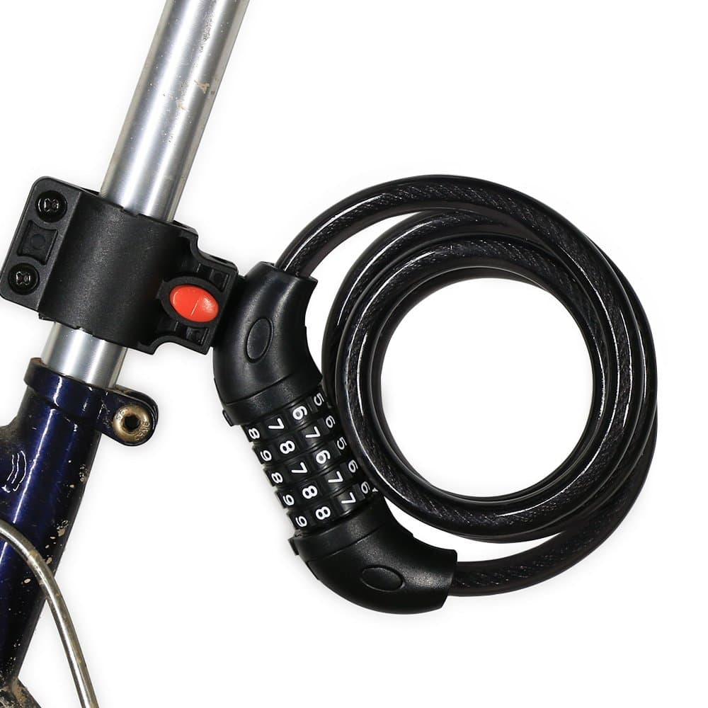 EASTWILD Bike Cable Lock with Mounting Bracket, High Security Resettable Combination Bike Locks (120cm X 12mm)