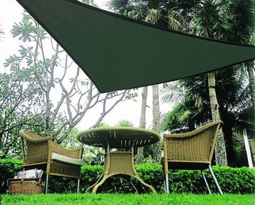 BIG Oversized Triangle Sun Shade Tarp uv ray Blocker Sail 16.5' Green Color