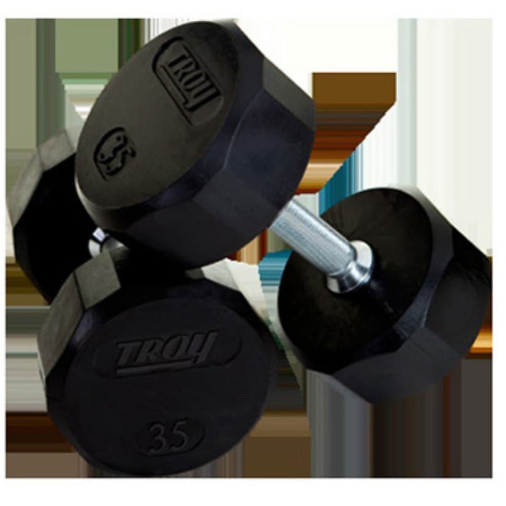 Troy 12 Sided Rubber Encased Dumbbells - TSD-R