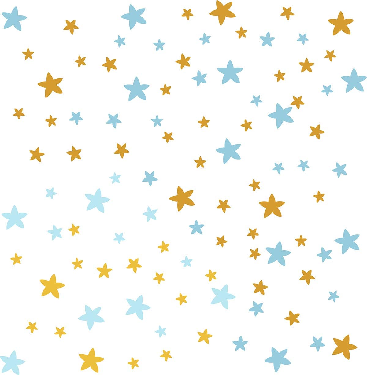 Easu Star Wall Decals(165pcs) Star Decals Nursery Wall Decals Star Wall Stickers & Removable Wall Decals Baby Nursery Decor (Gold and Blue)