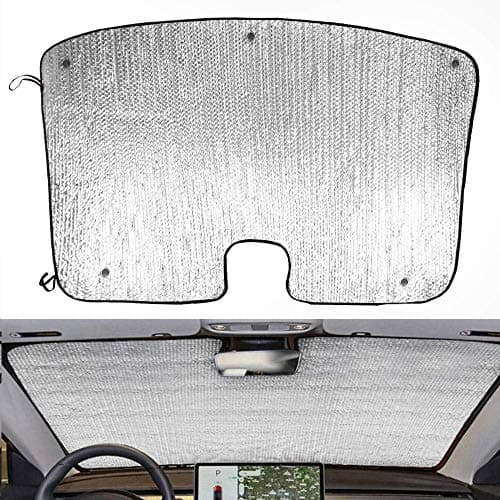 QUNSUN Windshield Sun Shade Car Window Shade Windshield Sunshade, Custom-Fit for Tesla Model 3 2018, Silver,Custom Fit for Front Window Accessories