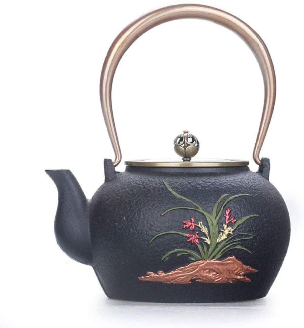 Tea Pots Tea Sets Cast Iron Teapot Tea Pots Iron Teapot ese Iron Pot Boiled Teapot Southern Cast Iron Health Bubble Teapot Kettle Home Orchid Butterfly Iron Pot 1 3 L