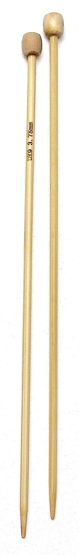 One Pair 9'' (23cm) x 3.75mm Single Pointed Bamboo Knitting Needles