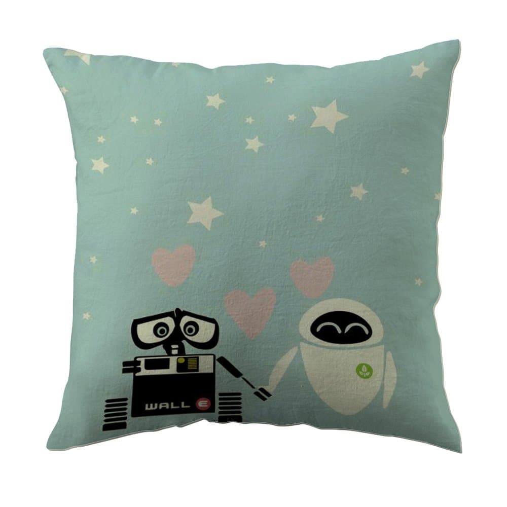 Wall E and Eve Pillowcase (16x16 inch one side)