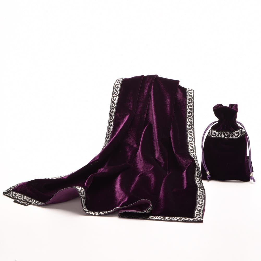 HiSummit Tarot Table Cloth Altar Tarot Table Cloth with Draw String Pouch (Purple)