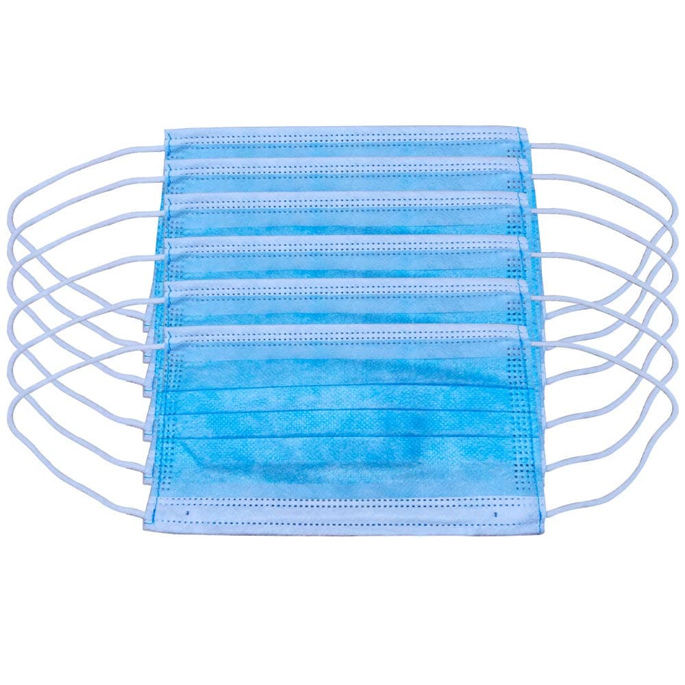 10 PCS Disposable Face Masks- Filter 3-ply Respitator Protection Dust-Proof Anti Spittle Eye Mask for Earloop (Blue)