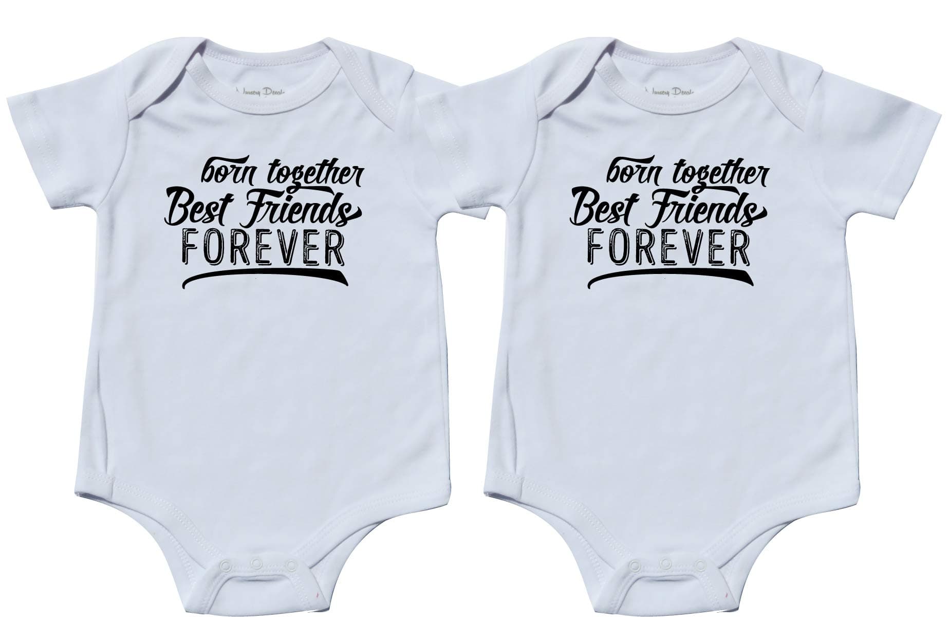 Unisex Twin Bodysuits, Includes 2 Bodysuits, Twin 1 Twin 2, Womb Mates