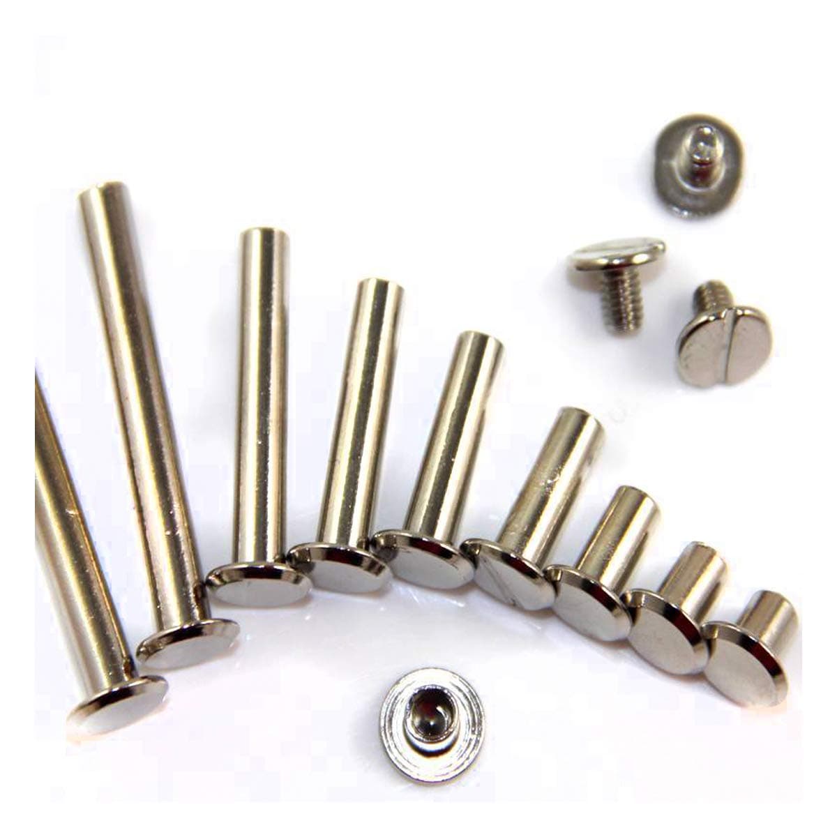 (4pcs) 5mm Chicago Screws Binding Nickel Plated Scrapbook *9 Sizes* (5mm x 20mm (H411))