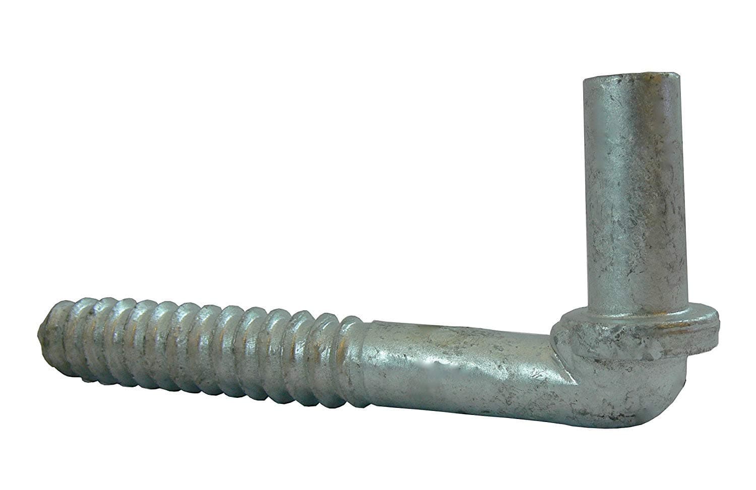 J Bolt Hinge: 5/8" x 6" Long Screw-in lag Bolt Hinge for Chain Link Fence ~ Easy Install, Heavy Duty Screw Hook and Eye Male Hinge ~ Gate Post Side Hinge Bolt ~ Pin Hinge Lag-Bolt. 10 Pack