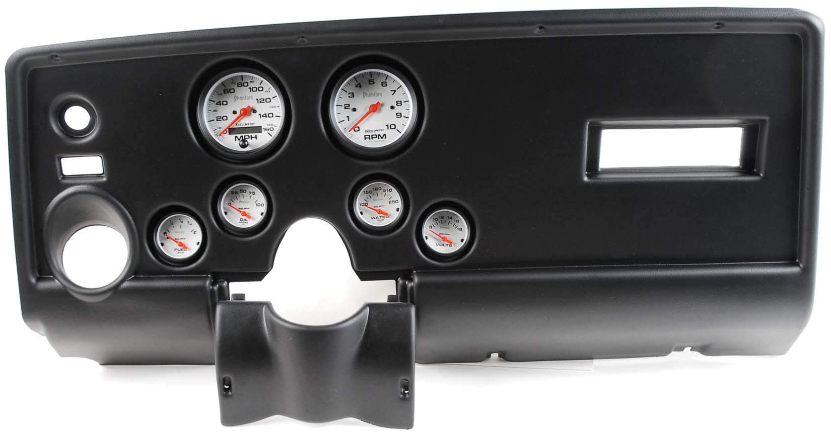 69 Pontiac Firebird Black Dash Carrier w/Auto Meter Phantom Electric Gauges