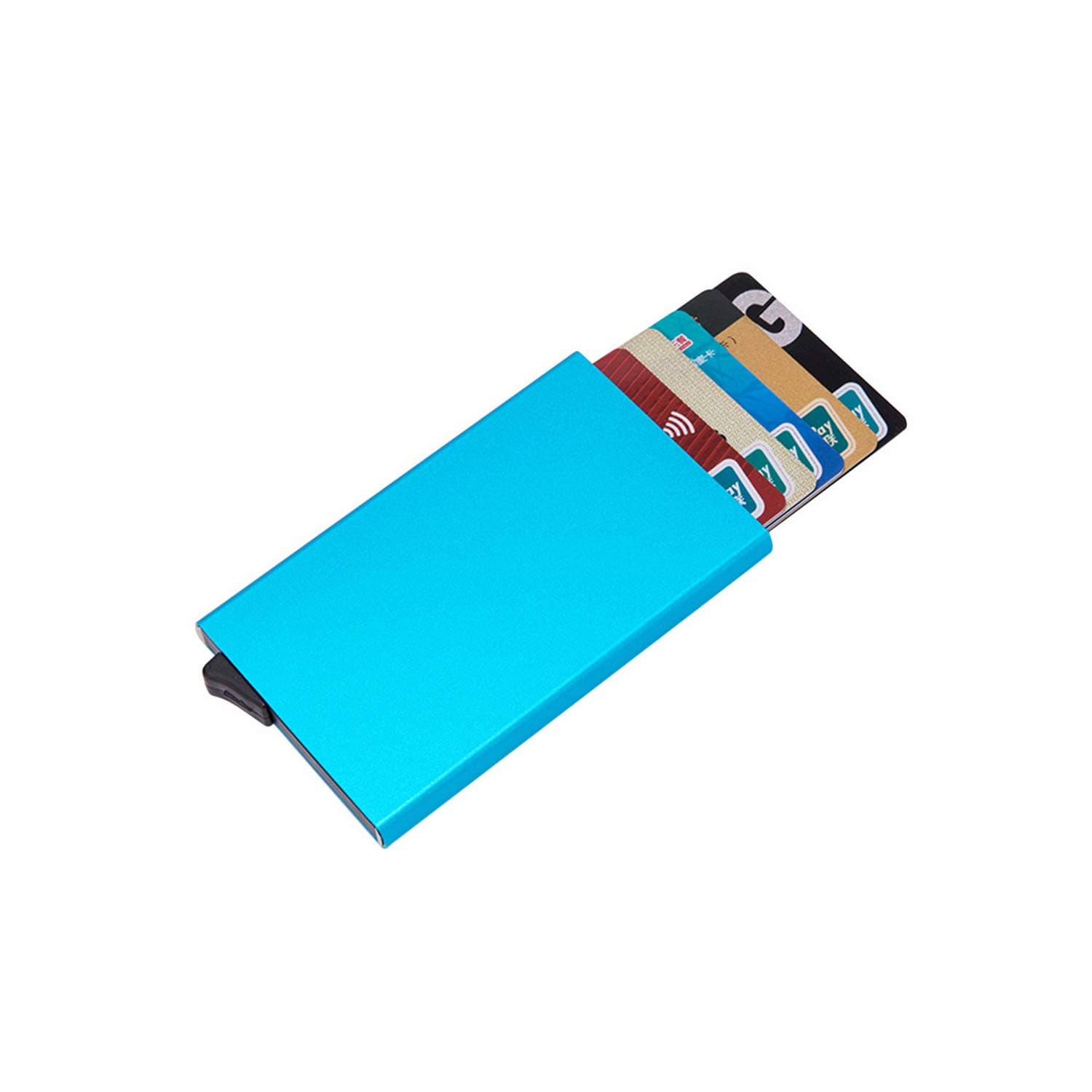 Multi Card Holder Solid Color Automatic Pop Up Anti Theft Bank Card Box Mini Business Card Case,Bu