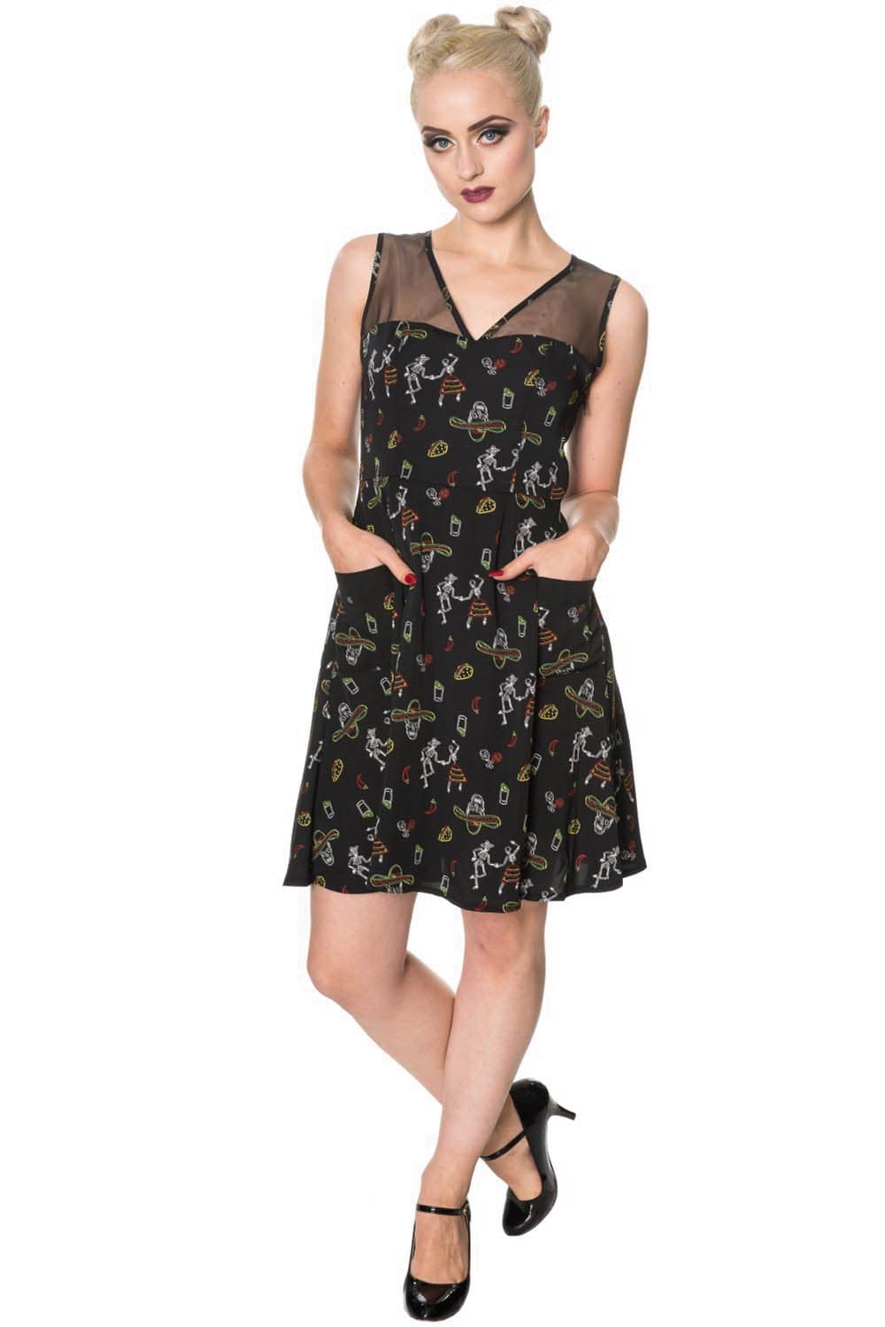 Banned Crossfire Mexican Dress 5286 Black