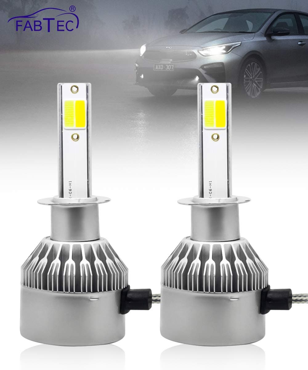 FABTEC NIGHTTECH C6 H1 60W/3800LM All In One Compact Design LED Headlight Conversion Kit for Cars 6000K (SILVER)