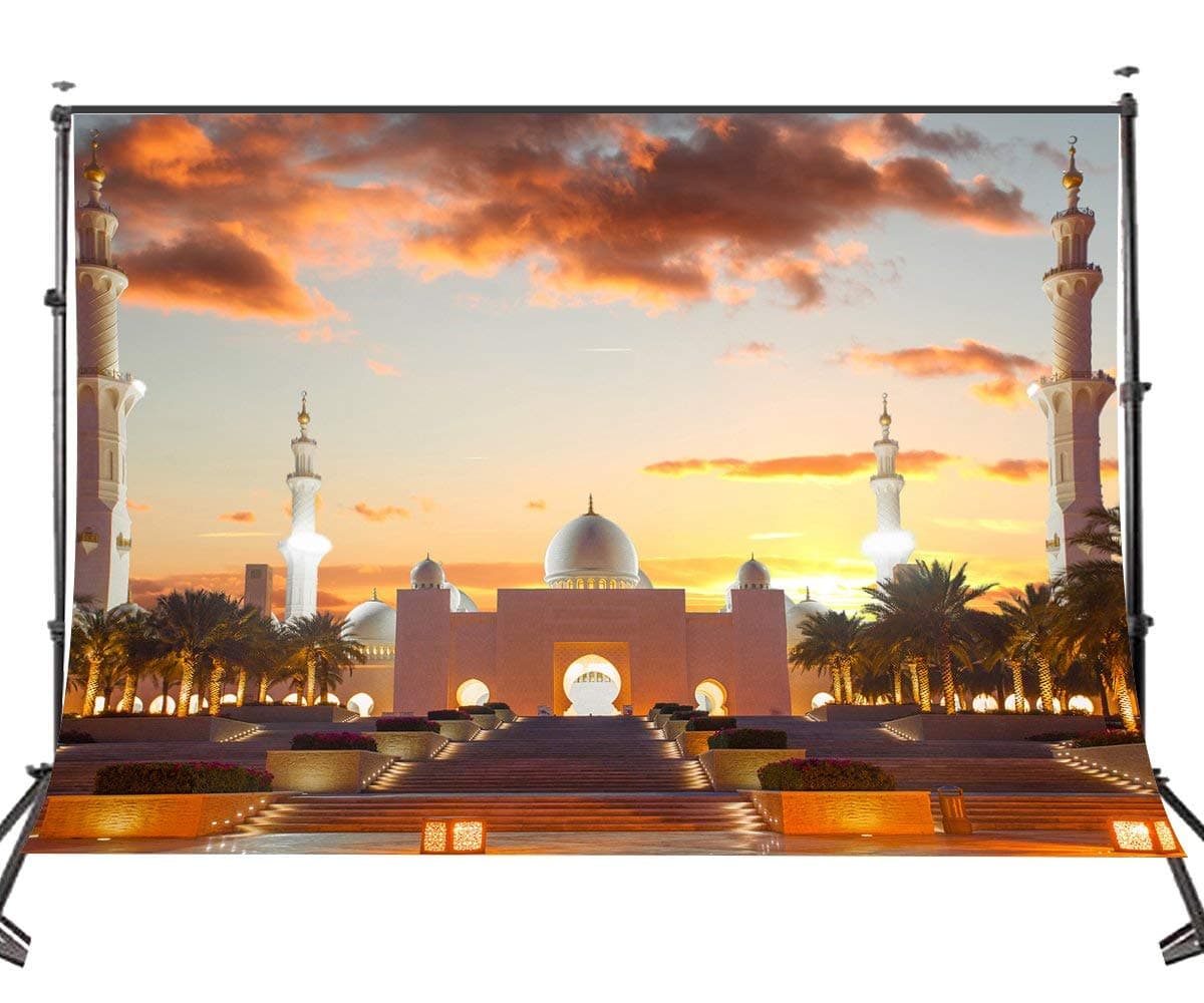 EdCott Background 5x7ft Polyester Sunset Dubai Palace Backdrop Studio Photography Props Wall PB560