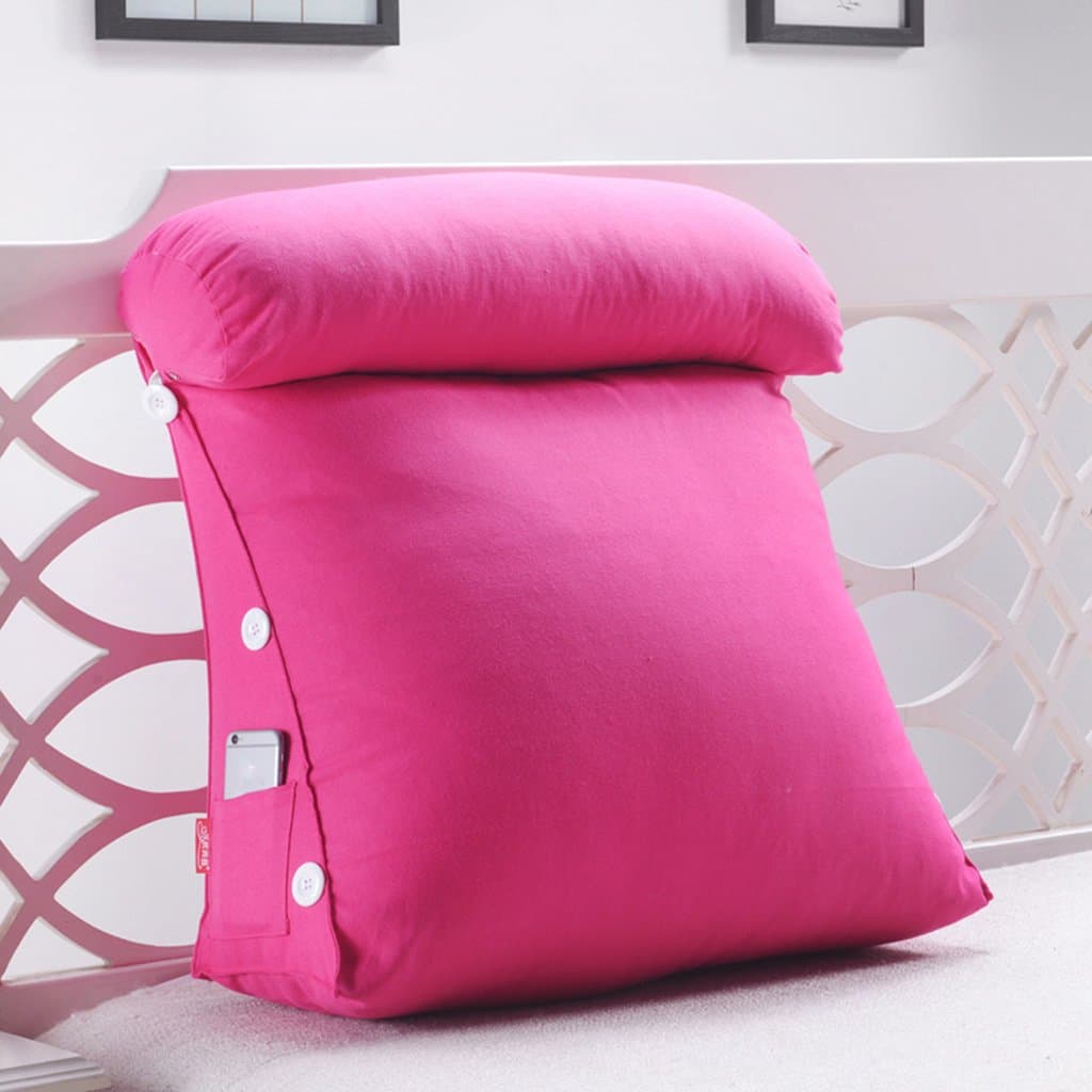 ANDEa Triangle Bedside Sofa Cushion Washable Backrest Protect The Waist Protect The Back Lumbar Back Pad Bed Neck Pillow Bedside Mats Originality ( Color : B , Size : 60CM )
